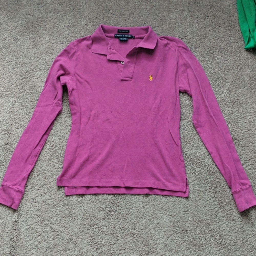 Fuschia Ralph Lauren Polo long sleeve shirt